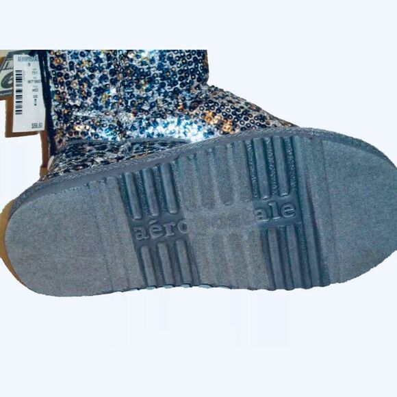 NWT 7 Aeropostale Sequin Metallic Slippers Booties Boots animal print - Picture 2 of 7